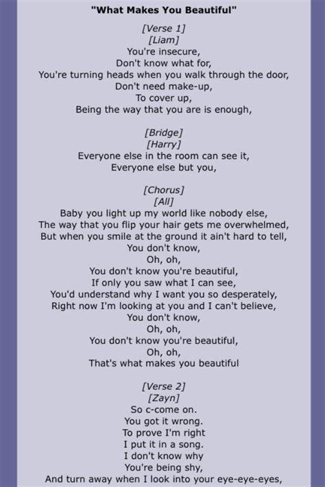 What Makes You Beautiful Lyrics
