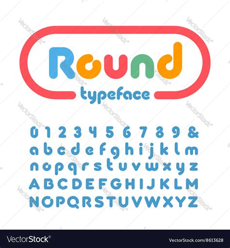 Rounded Font Alphabet With Donut Effect Letters Vector Image