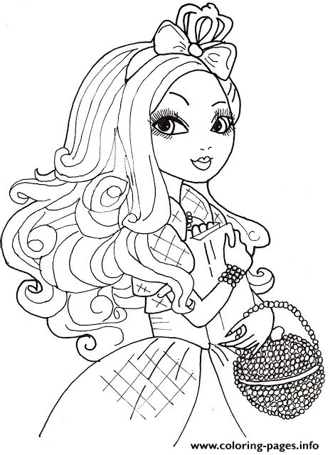 Found 23 free ever after high drawing tutorials which can be drawn using pencil, market, photoshop, illustrator just follow step by step directions. Apple White 2 From Ever After High Coloring Pages Printable