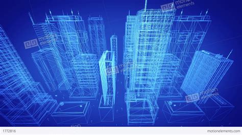 Architectural Blueprint Of Contemporary Buildings Blue Tint Stock