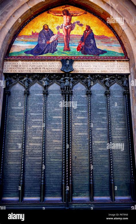 95 Theses Door Luther Jesus Crucifixion Mosaic Castle Church
