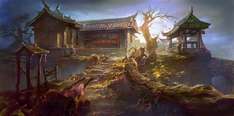 1920x1080px 1080p Free Download Old Temple Art Japan Fantasy