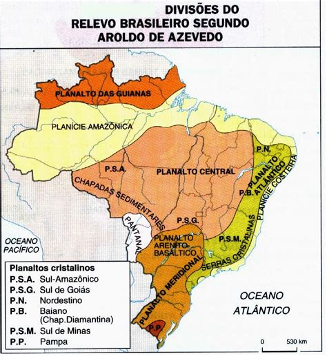 mapa do relevo do brasil para colorir