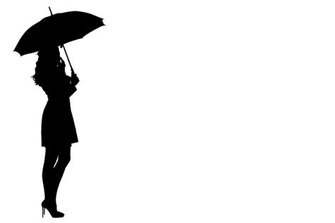 Žena pod deštníkem silueta Stock Fotka zdarma Public Domain Pictures