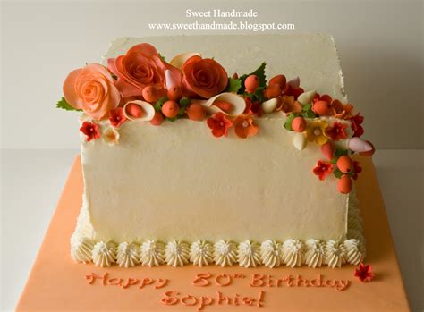 Sweet Handmade Cookies: 80th Birthday Cake with Gum Paste ...