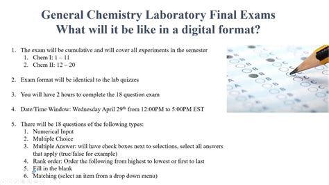 Preparing For The General Chemistry Lab Online Final Youtube