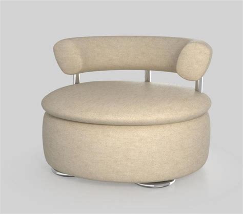 Round Soft Armchair 3d Model Armchair