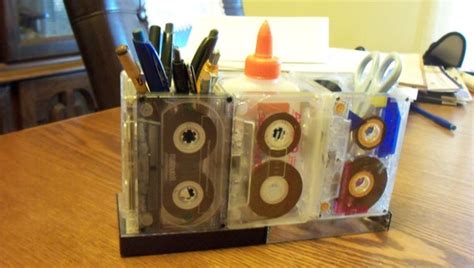 Items Similar To Desk Caddy Cassette Tapes Repurposed On Etsy