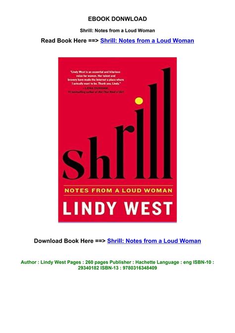 Pdf Read Shrill Notes From A Loud Woman By Lindy West On Iphone New Chapters By Nishikirimariko