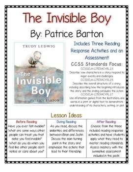 Download link olive kitteridge get books without spending any money! The Invisible Boy Reading Comprehension (CCSS) Bullying ...