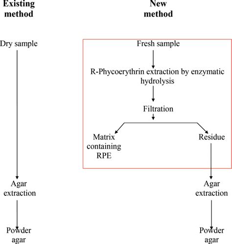Process Flow Diagram Of Agar Production With Old And New Method For