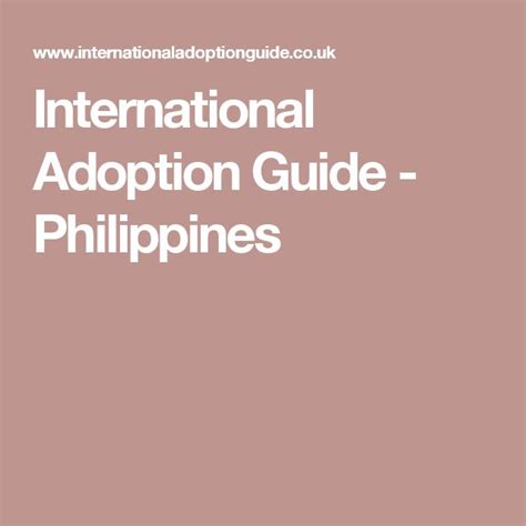 International Adoption Guide Philippines International Adoption
