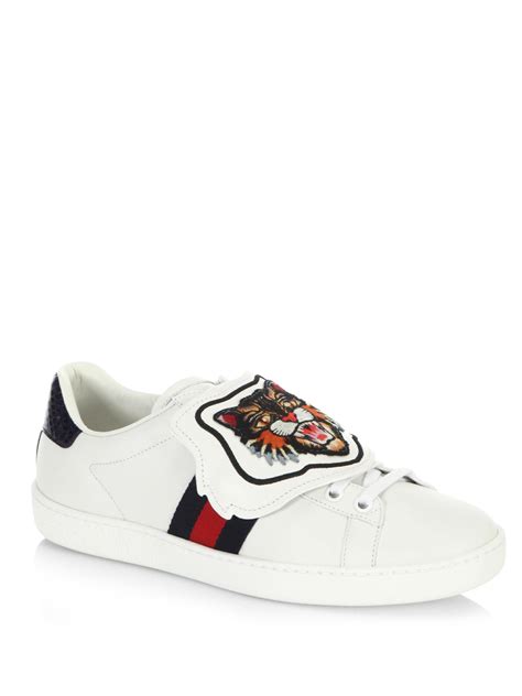Lyst Gucci New Ace Sneakers With Lion Patch In White