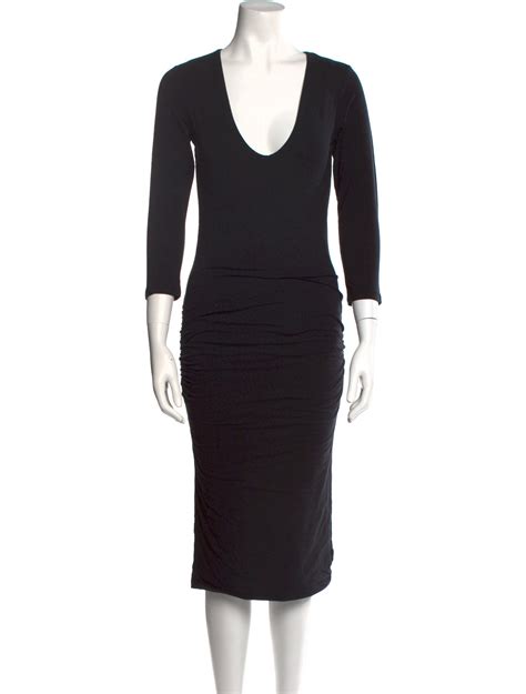 James Perse Turtleneck Knee Length Dress Black Dresses Clothing Wjp39608 The Realreal