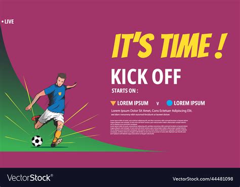 Football Match Banner Design Royalty Free Vector Image