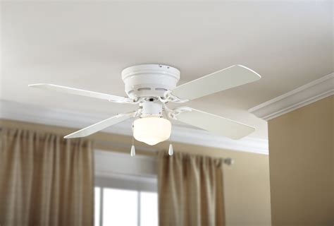 42 Metal Indoor Ceiling Fan With Light White 4 Blades Led Bulb