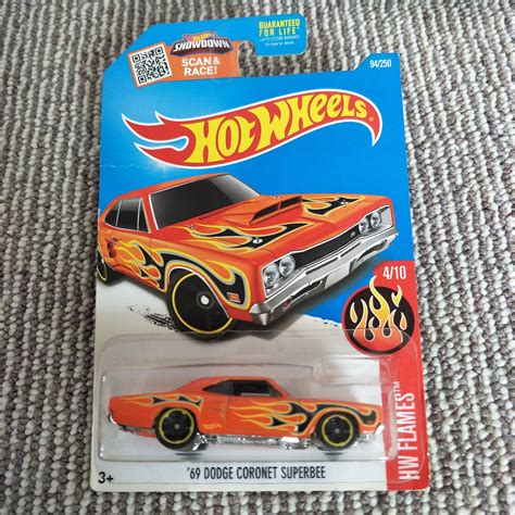 Hot Wheels Dodge Coronet Superbee Green HW Flames Perfect Birthday Gift Role Playing
