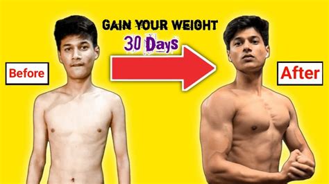 30 Days Challenge L Skinny Body To Muscular Body Transformation L Gain Your Body Weight Youtube