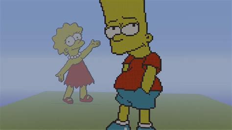 The Simpsons Mc Pixel Art Speed Build Bart Simpson Minecraft Pixel