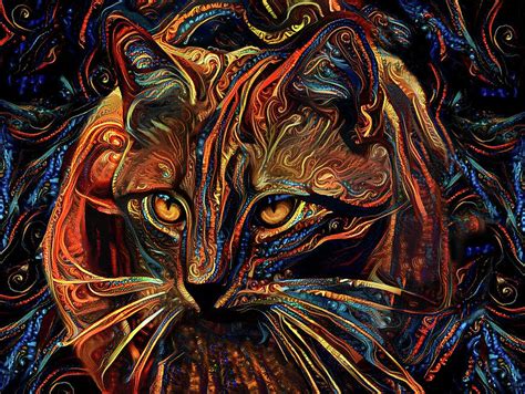 Ginger Cat Crouching Digital Art By Peggy Collins Fine Art America