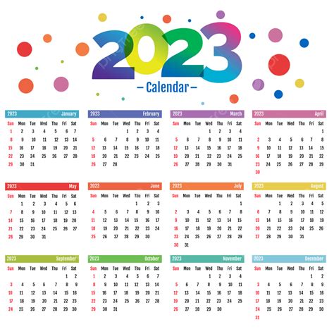 قالب رزنامة 2023 للاستخدام اليومي ملون عام كامل ترجمة متفق 2023 زاهى