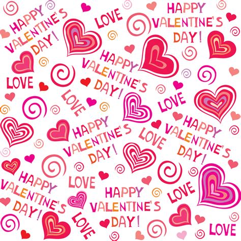 Pink Heart Valentine Pattern Vector Download