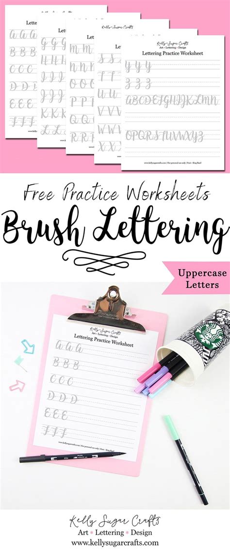 Free Lettering Practice Worksheets Brush Lettering Uppercase Letters By
