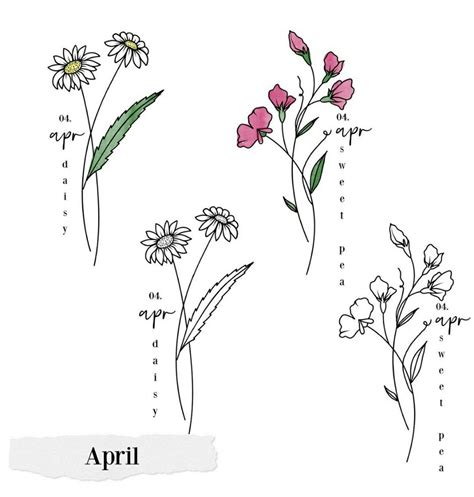 April Month Flower Tattoo
