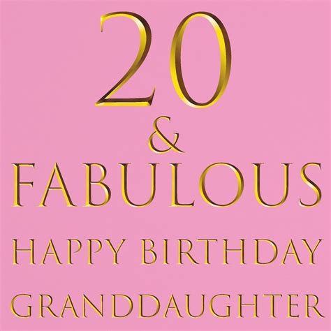 Granddaughter 20th Birthday Card 20 And Fabulous Happy Etsy Uk