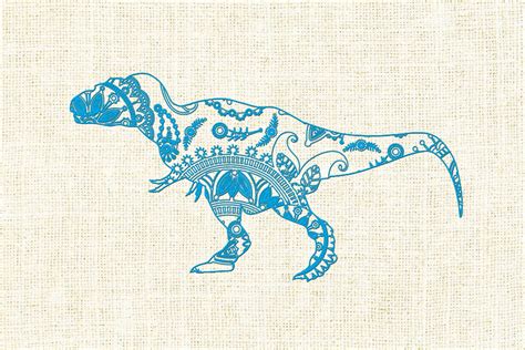 Mandala dinosaur SVG DXF PNG EPS AI Graphic by twelvepapers - Creative