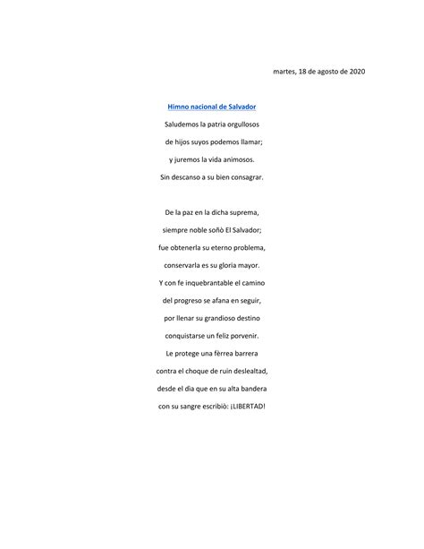 Himno Naciònal De El Salvador