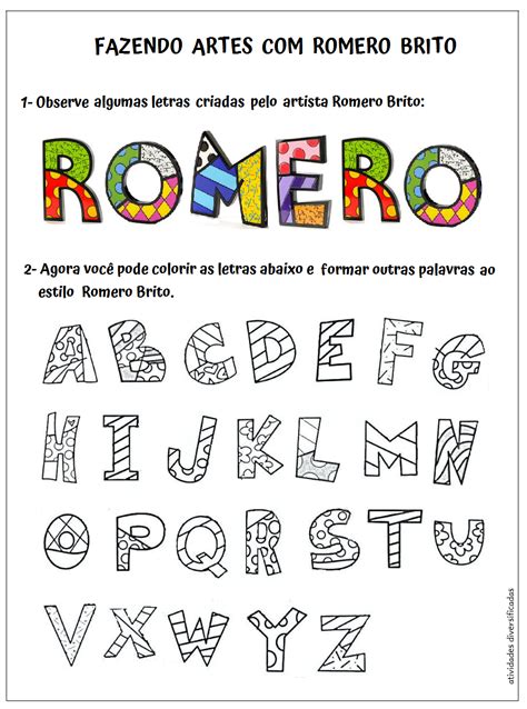 Atividades De Artes Romero Britto Edubrainaz