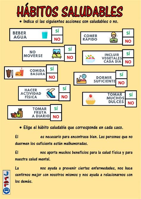 Hábitos Saludables Activity For 4º Primaria Teaching Time Teaching
