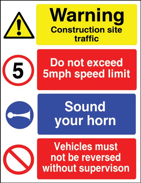 Warning Construction Site Sign Traffic