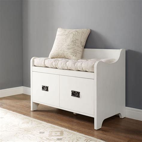 Crosley Furniture Fremont Entryway Bench Distressed White White