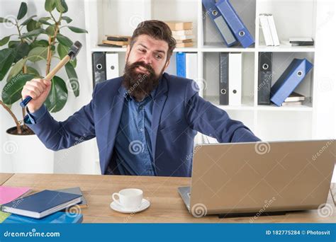 Full Of Rage Frustrated Computer User Businessman Express Anger