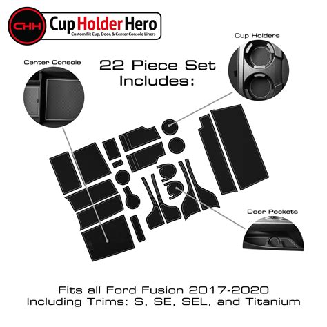 2017 2020 Ford Fusion Premium Cup Holder Liners Kit Ebay