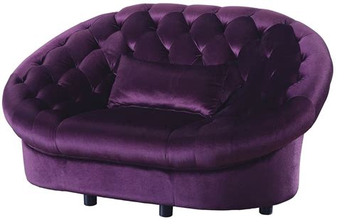 Purple velvet chair and ottoman. Romanus Purple Velvet Chair, 511047, Coaster Furniture