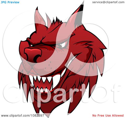 Clipart Red Mean Wolf Royalty Free Vector Illustration By Seamartini
