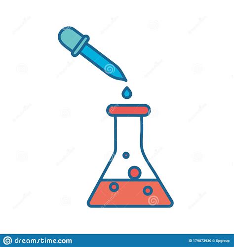 Science Flask And Dropper Line And Fill Style Icon Vector Design Stock
