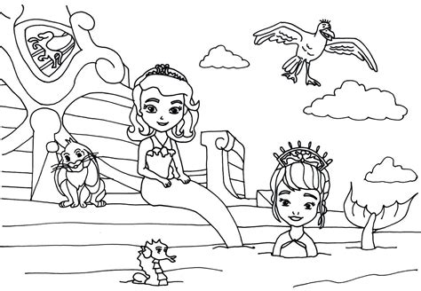 Sofia The First Coloring Pages Floating Palace Sofia The First