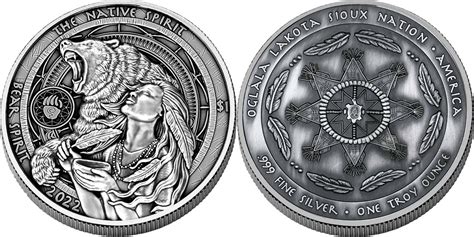 United States 1 Dollar Bear Spirit The Native Spirit 1 Oz Silver Coin 1