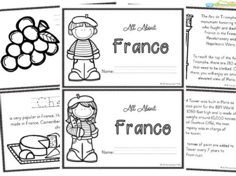 France For Kids Printable Mini Book