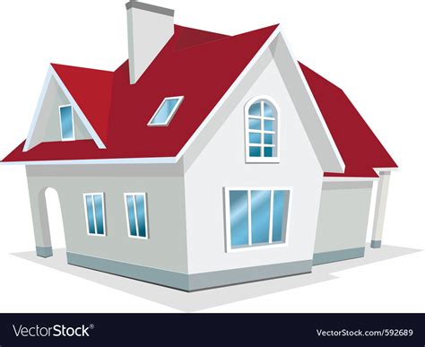 House With Red Roof Royalty Free Vector Image Vectorstock