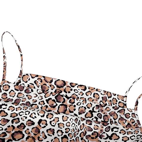Fancy Women Leopard Print Spaghetti Straps Pencil Dress Sexy Summer