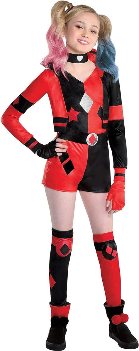 Party City Harley Quinn Halloween Costume For Girls Dc Comics Includes Romper