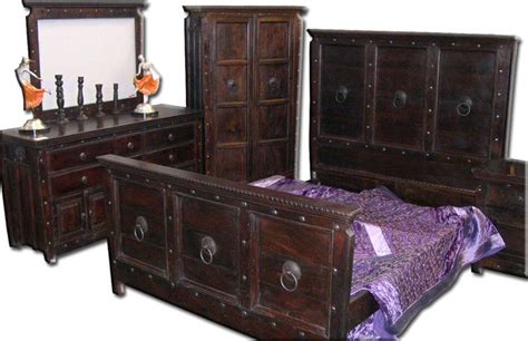 Other variations include sets that include a mirror or vanity set with stool. San Diego Rustic Medieval Furniture | Bedroom set, Gothic ...