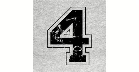 Number 4 Four Black Jersey Sports Athletic Player Jersey Letter 4
