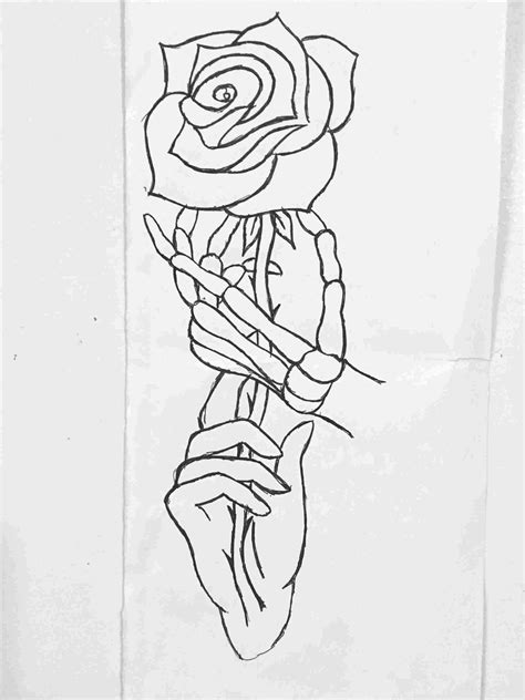 Hand Holding A Rose Drawing At Explore Collection