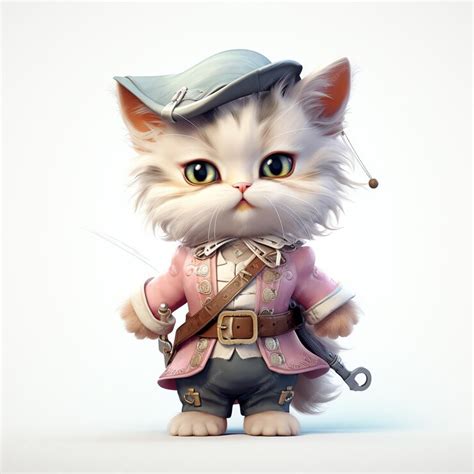 Premium Ai Image Beautiful Cat In A Pirate Costume With An Eyepatch